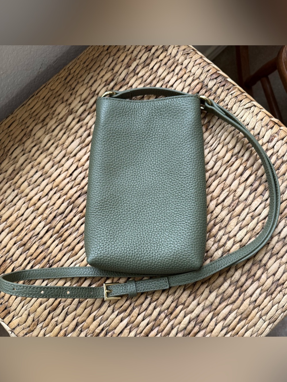 Italian Pebbled Leather Phone Crossbody